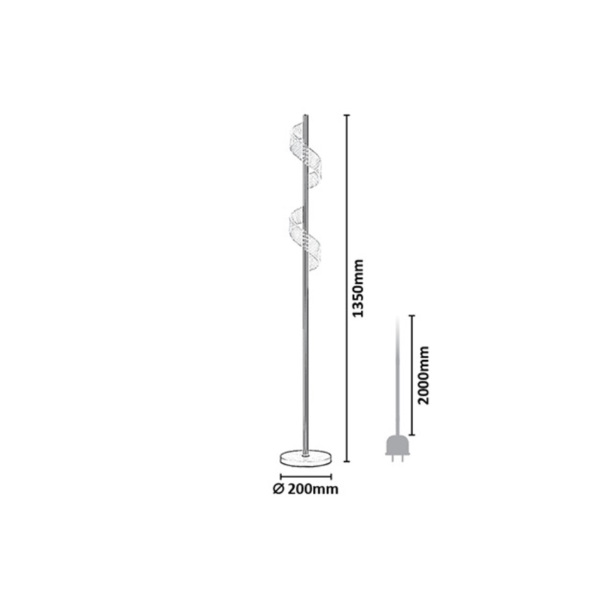Rabalux - Himennettävä kosketusohjattu lattiavalaisin LED/12W/230V 3000K