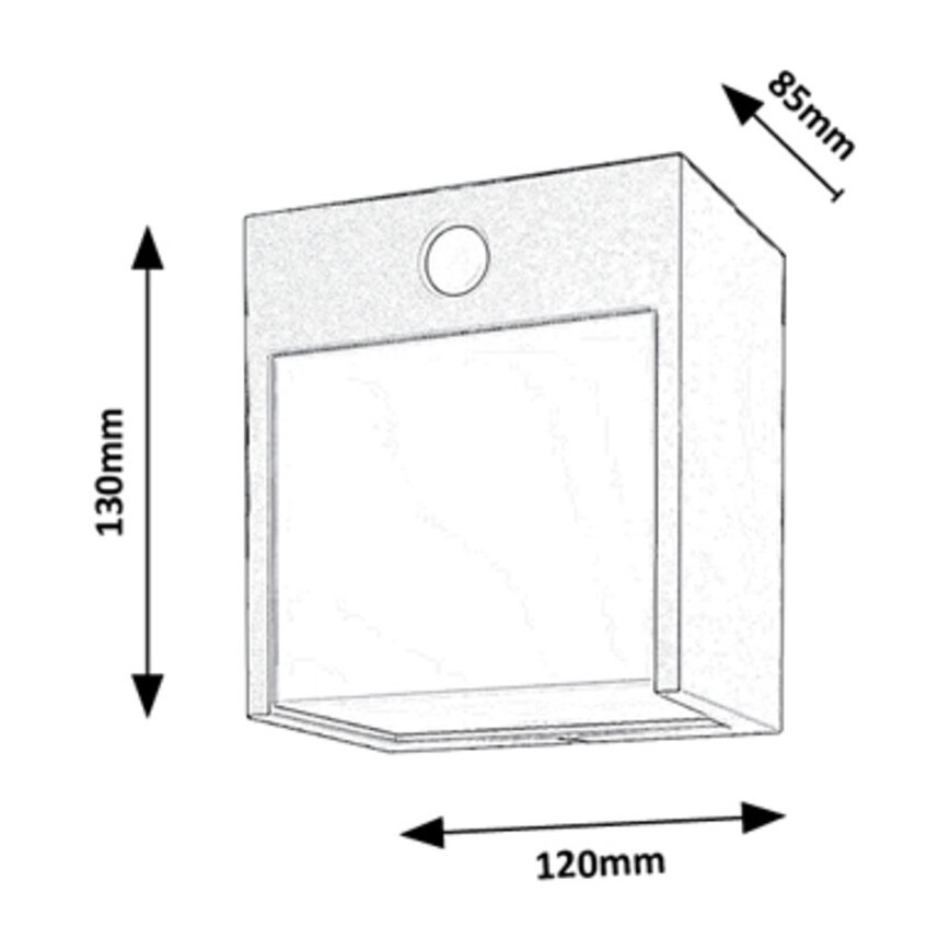 Rabalux - LED Ulkoseinävalo sensorilla LED/12W/230V musta IP44