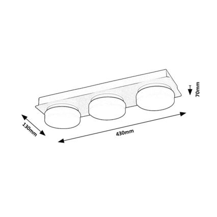 Rabalux - LED Kattovalaisin Kylpyhuoneeseen 3xLED/6W/230V IP44 Musta