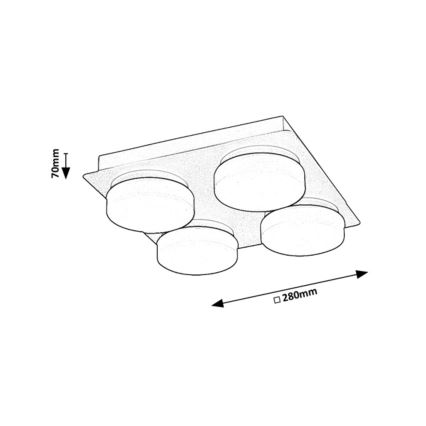 Rabalux - LED Kattovalaisin Kylpyhuoneeseen 4xLED/5,2W/230V IP44 musta