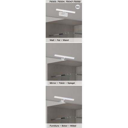 Rabalux - LED-peilivalaisin kylpyhuoneeseen LED/6W/230V IP44 30 cm kiiltävä kromi