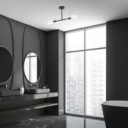 Rabalux - Kylpyhuoneen riipuskattokruunu 2xE14/12W/230V IP44 musta