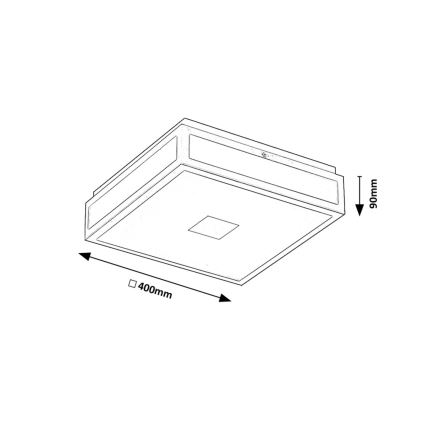Rabalux - LED-kattovalaisin kylpyhuoneeseen LED/24W/230V IP44 4000K 40x40 cm valkoinen