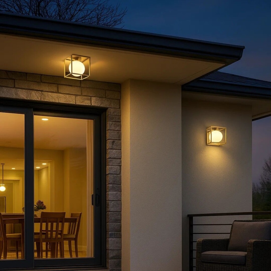 Rabalux - Ulkoseinävalaisin 1xE14/15W/230V IP44 kultainen