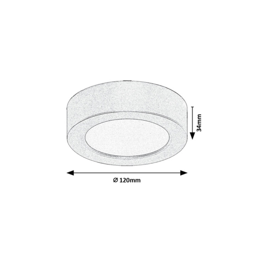 Rabalux - LED-kattovalaisin kylpyhuoneeseen LED/7W/230V, halkaisija 12 cm, IP44, musta