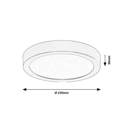 Rabalux - LED-kylpyhuoneen kattovalaisin LED/24W/230V halkaisija 22 cm IP44 musta