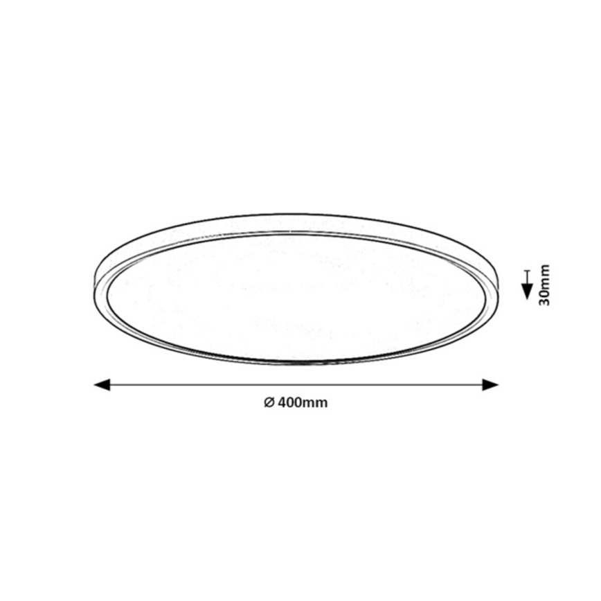 Rabalux - LED-kylpyhuoneen kattovalaisin LED/24W/230V 3000/4000/6000K halkaisija 40 cm IP44 musta