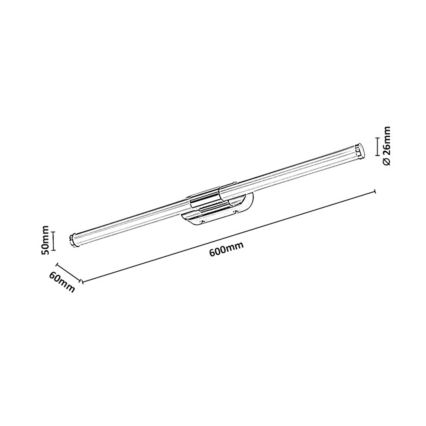 Rabalux - LED Kylpyhuoneen peilivalaisin LED/8W/230V IP44 60 cm kiiltävä kromi
