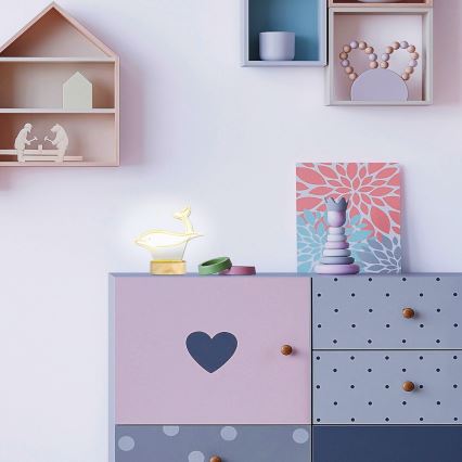 Rabalux - LED Lasten pöytävalaisin LED/2W/5V 3000K delfiini koivu