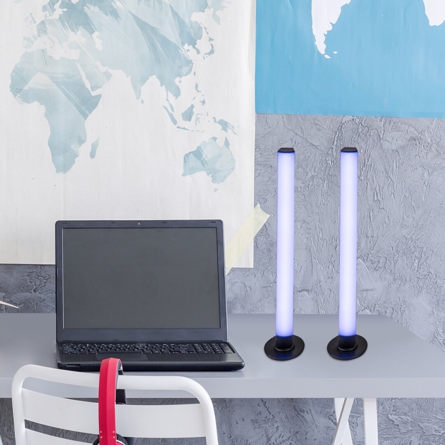 Rabalux - SARJA 2x himmennettävä LED RGB pöytävalaisin PACO LED/5W/5V + kaukosäädin