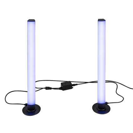 Rabalux - SARJA 2x himmennettävä LED RGB pöytävalaisin PACO LED/5W/5V + kaukosäädin