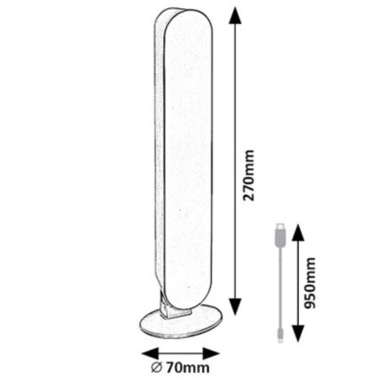 Rabalux - LED RGB himmennettävä pöytävalaisin LED/3W/5V violetti + kaukosäädin