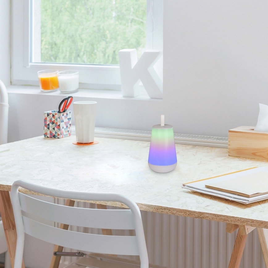 Rabalux - LED RGB Himmennettävä ja ladattava pöytälamppu LED/2W/5V 3000K 1800 mAh