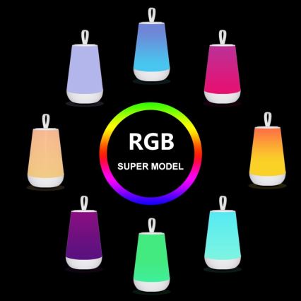 Rabalux - LED RGB Himmennettävä ja ladattava pöytälamppu LED/2W/5V 3000K 1800 mAh