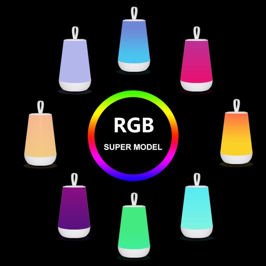 Rabalux - LED RGB Himmennettävä ja ladattava pöytälamppu LED/2W/5V 3000K 1800 mAh