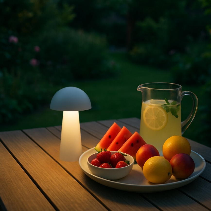 Rabalux - himmennettävä kosketusohjattu ladattava ulkovalaisin LED-lamppu 1,5 W / 5 V, IP44, 1200 mAh, USB, valkoinen