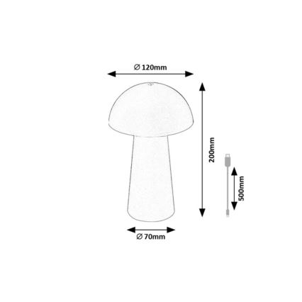 Rabalux - LED Himmennettävä kosketusohjaimella varustettu ladattava ulkovalo LED/1,5W/5V IP44 1200 mAh USB ruskea