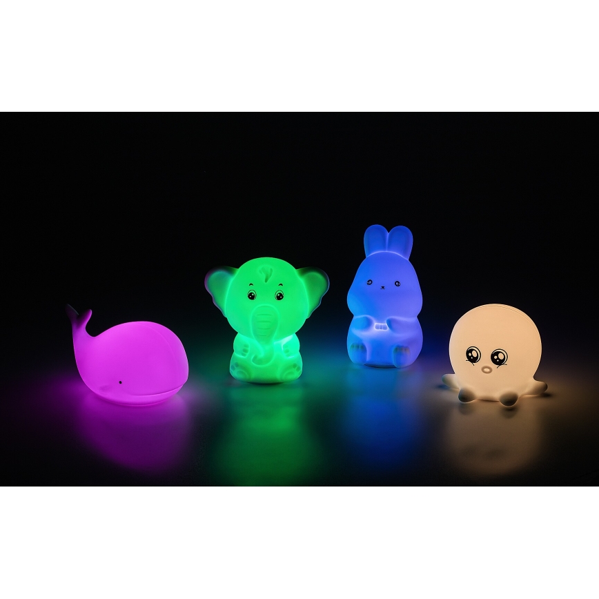 Rabalux - LED RGB kosketustoiminen yövalo LED/0,05W/1xCR2032 pupu