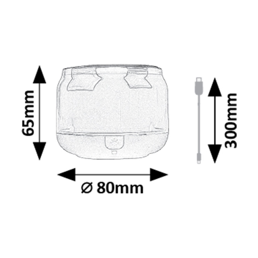 Rabalux - RGB-pöytävalaisin kaiuttimella RGB/3W/3,7V 500mAh