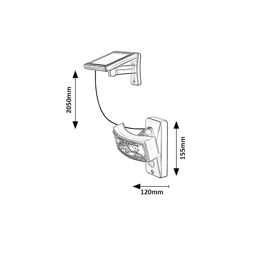 Rabalux - LED aurinkokennovalo anturilla LED/2,4W/3,7V IP44