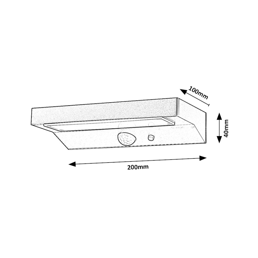 Rabalux - LED aurinkokennovalo anturilla LED/6W/3,7V IP44 2200 mAh