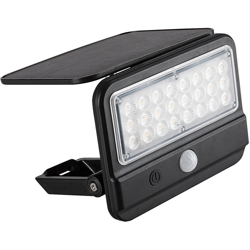 Rabalux - LED aurinkokennoseinävalaisin sensorilla LED/7W/3,7V IP54 musta 3000 mAh