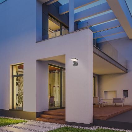 Rabalux - LED aurinkokennoseinävalaisin sensorilla LED/4W/230V IP44 musta 2200 mAh