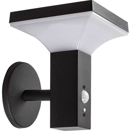 Rabalux - LED aurinkokennoseinävalaisin sensorilla LED/4W/230V IP44 musta 2200 mAh