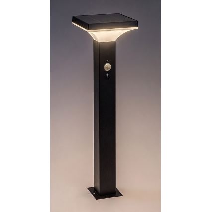 Rabalux - LED aurinkokennovalo anturilla LED/4W/3,7V IP44 musta 2200 mAh