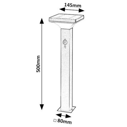 Rabalux - LED aurinkokennovalo anturilla LED/4W/3,7V IP44 musta 2200 mAh