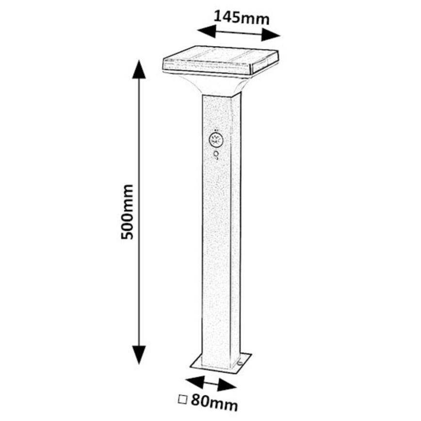 Rabalux - LED aurinkokennovalo anturilla LED/4W/3,7V IP44 musta 2200 mAh
