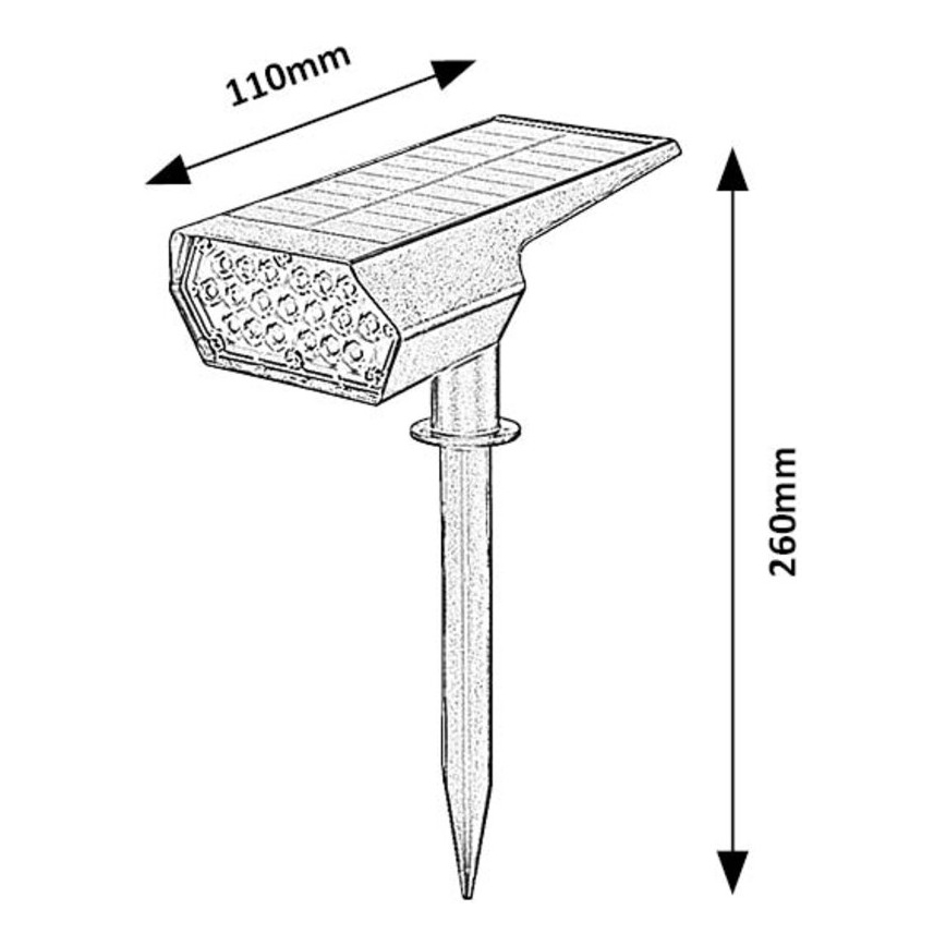 Rabalux - LED aurinkovalaisin LED/0,5W/3,7V IP65 musta 3000 mAh