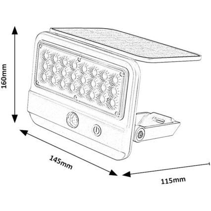 Rabalux - LED aurinkokennoseinävalaisin sensorilla LED/7W/3,7V IP54 valkoinen 3000 mAh