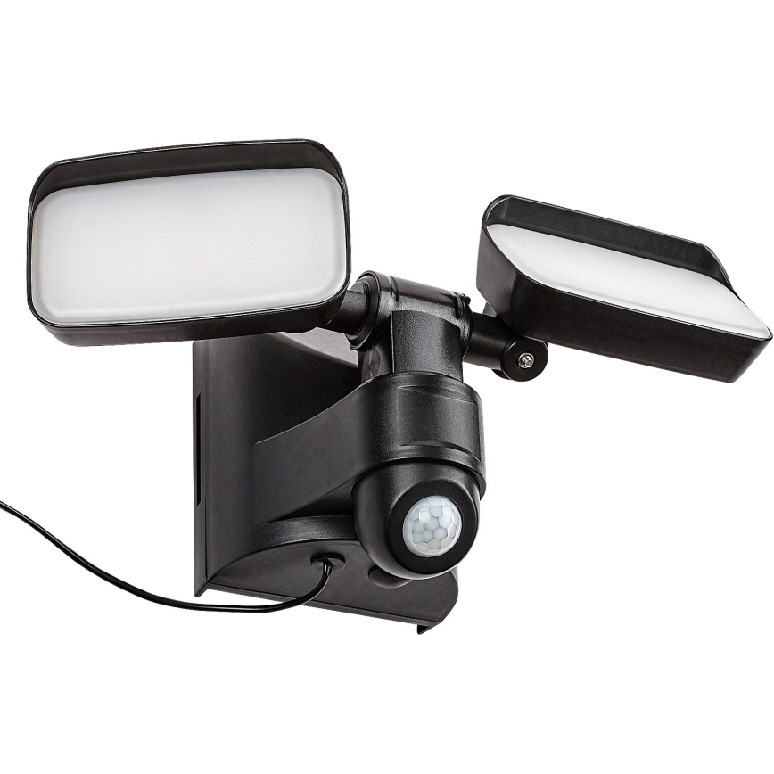 Rabalux - LED aurinkokennoseinävalaisin, joustava, anturilla ja ulkoisella paneelilla 2xLED/5W/3,7V IP54 musta 600 mAh