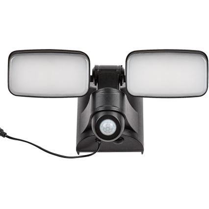 Rabalux - LED aurinkokennoseinävalaisin, joustava, anturilla ja ulkoisella paneelilla 2xLED/5W/3,7V IP54 musta 600 mAh