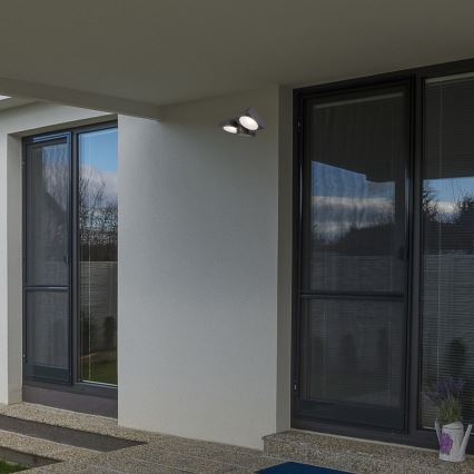 Rabalux - LED Ulkotila wall flexible kevyt 2xLED/7W/230V IP54 antrasiitti