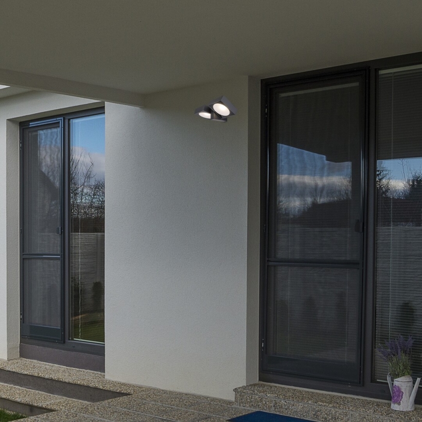 Rabalux - LED Ulkotila wall flexible kevyt 2xLED/7W/230V IP54 antrasiitti