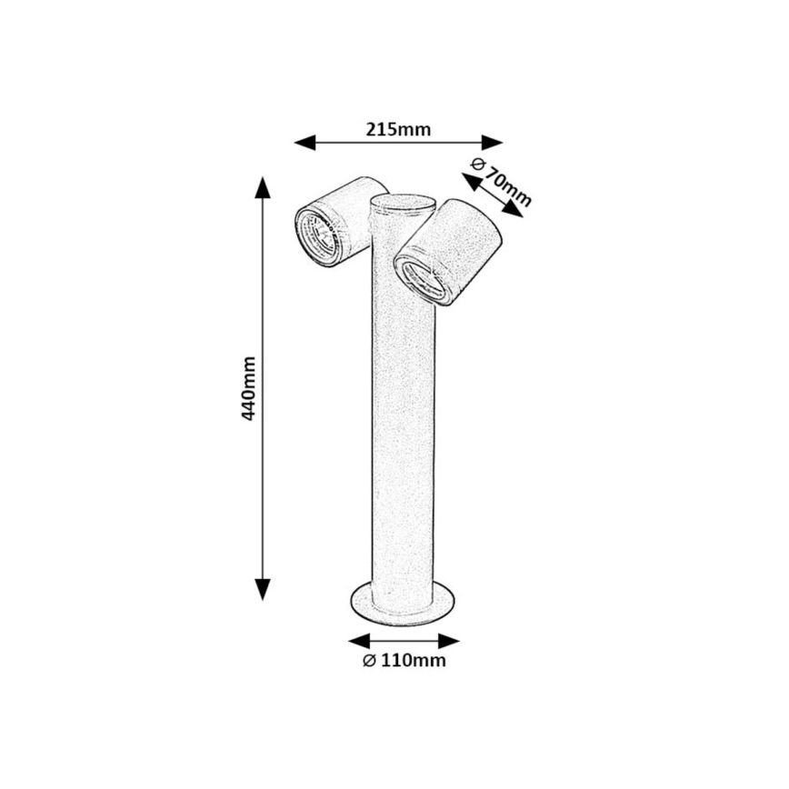 Rabalux - Ulkovalaisin 2xGU10/35W/230V IP44
