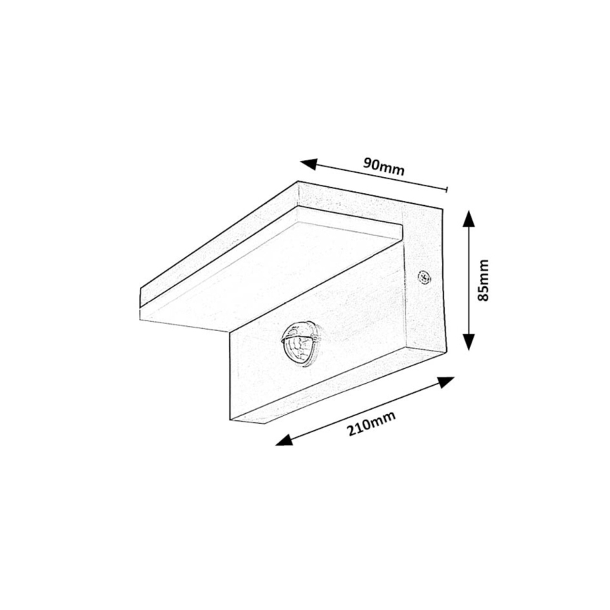 Rabalux - LED Ulkovalo anturilla LED/9W/230V 2700/4000/6500K IP54 valkoinen