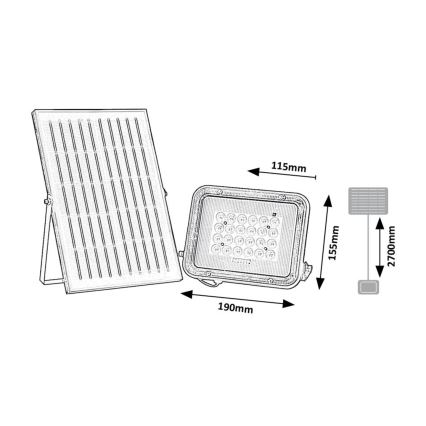 Rabalux - LED aurinkopaneelivalaisin LED/6,5W/3,2V 3000/4000/6500K 1000mAh IP65