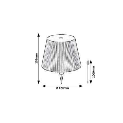 Rabalux - LED ladattava ja himmennettävä pullonvarjostin LED/2W/5V 2000 mAh IP44