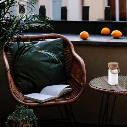 Rabalux - LED Himmennettävä ladattava ulkopöytävalaisin LED/3W/5V IP44 ruskea