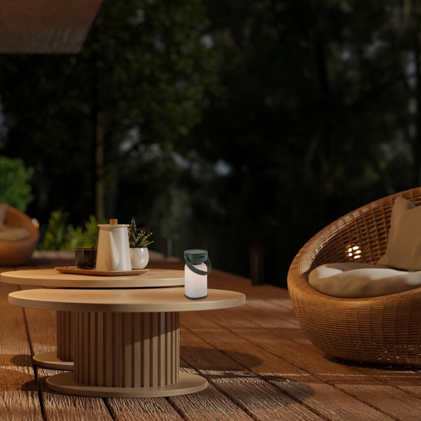 Rabalux - LED Himmennettävä ladattava ulkopöytävalaisin LED/3W/5V IP44 vihreä