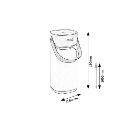 Rabalux - LED Himmennettävä ladattava ulkopöytävalaisin LED/3W/5V IP44 sininen