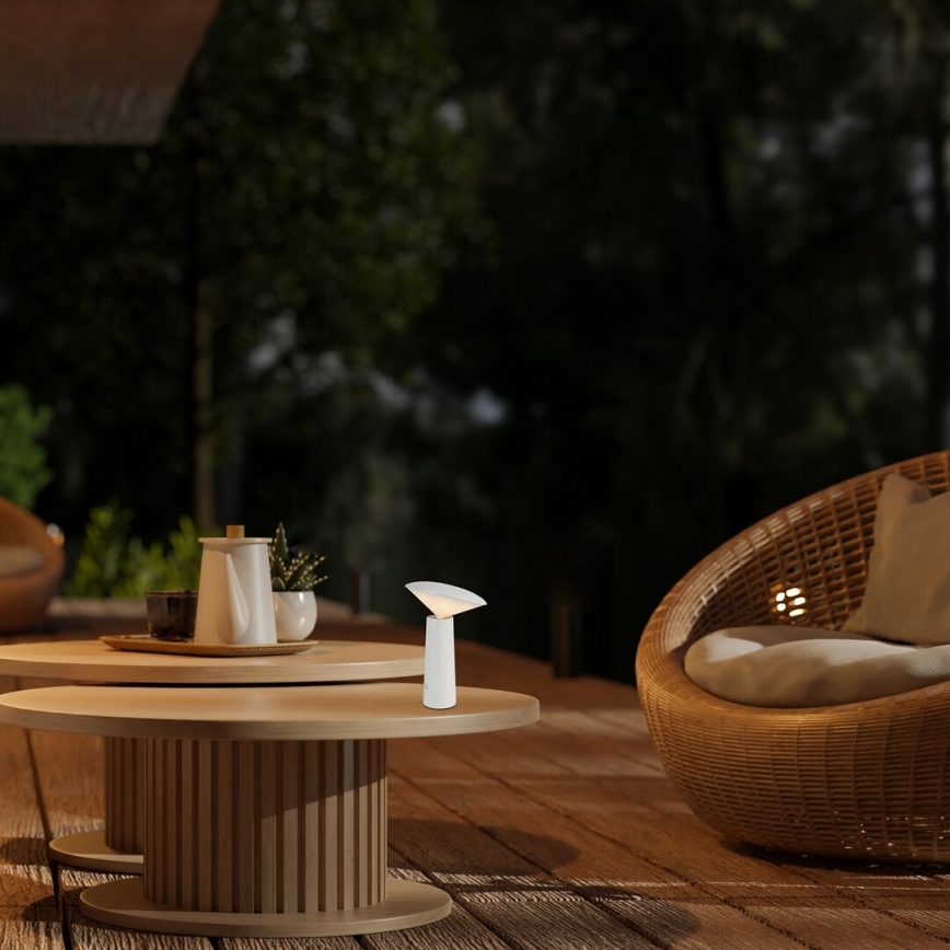 Rabalux - LED Himmennettävä ladattava kosketuspöytävalaisin POLPERRO LED/3W/3,7V 1200mAh valkoinen