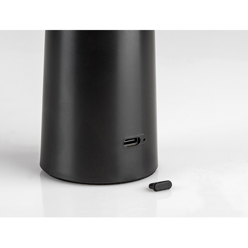 Rabalux - LED Himmennettävä ladattava kosketuspöytävalaisin POLPERRO LED/3W/3,7V 1200mAh musta