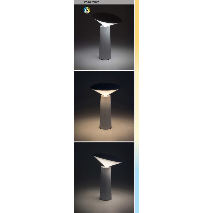 Rabalux - LED Himmennettävä ladattava kosketuspöytävalaisin POLPERRO LED/3W/3,7V 1200mAh musta