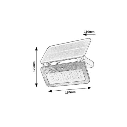 Rabalux - LED aurinkokennovalo liiketunnistimella LED/8W/3,7V 3000/4000/6500K IP65 2600 mAh