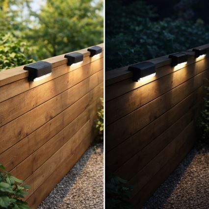 Rabalux - 4 kpl LED-aurinkoseinävalaisinta hämäräkytkimellä LED/0,06W/1,2V 300 mAh IP44