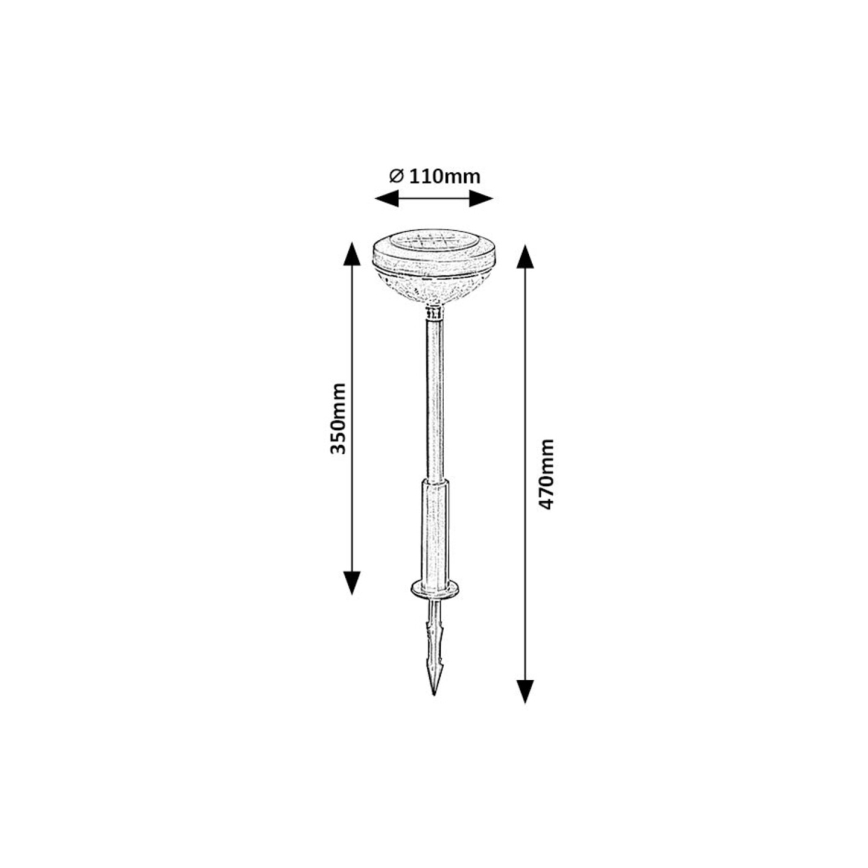 Rabalux - LED RGB aurinkokäyttöinen valaisin LED/0,1W/1,2V 600mAh IP44